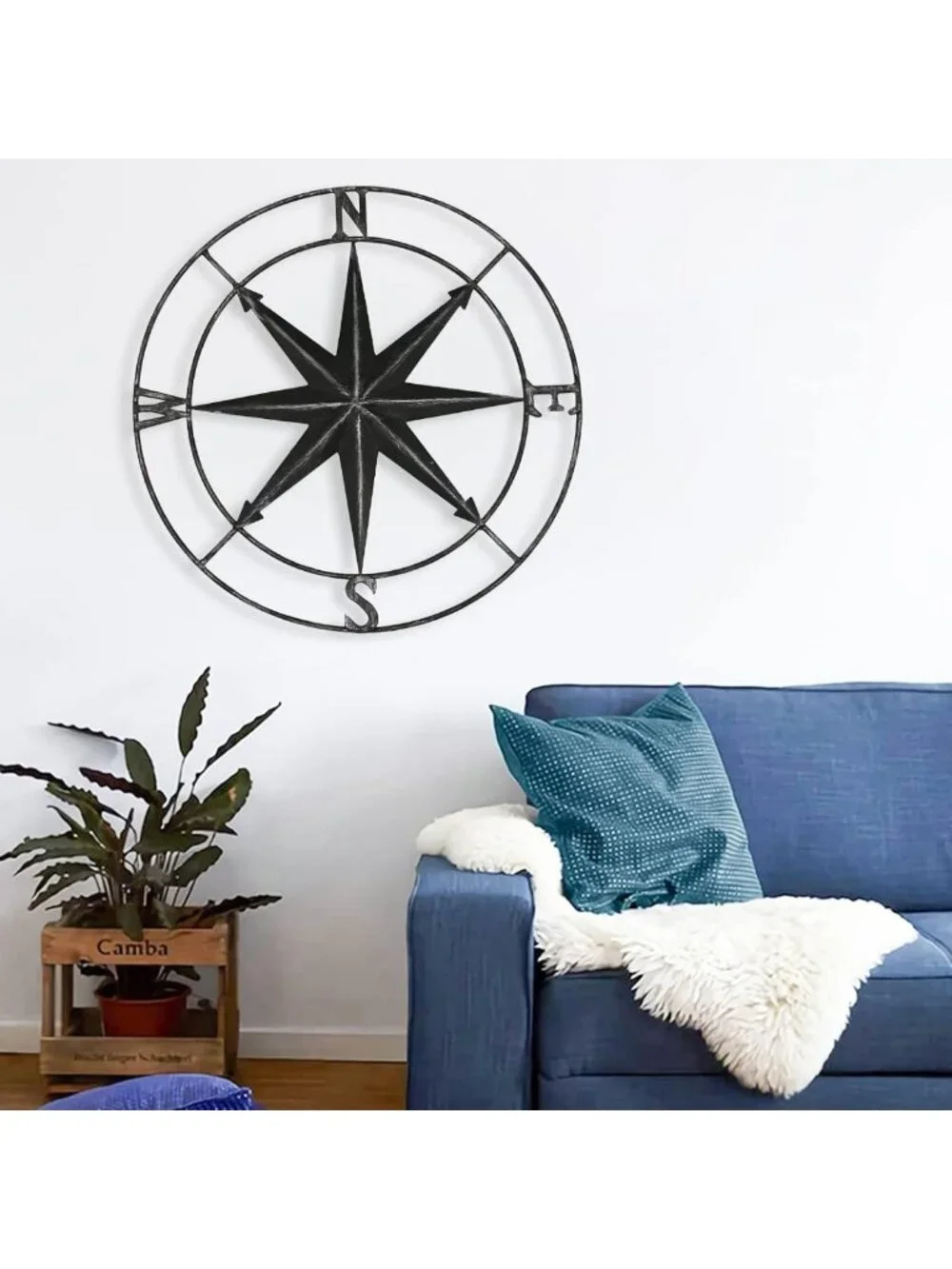 Round Metal Compass Wall Art - 11